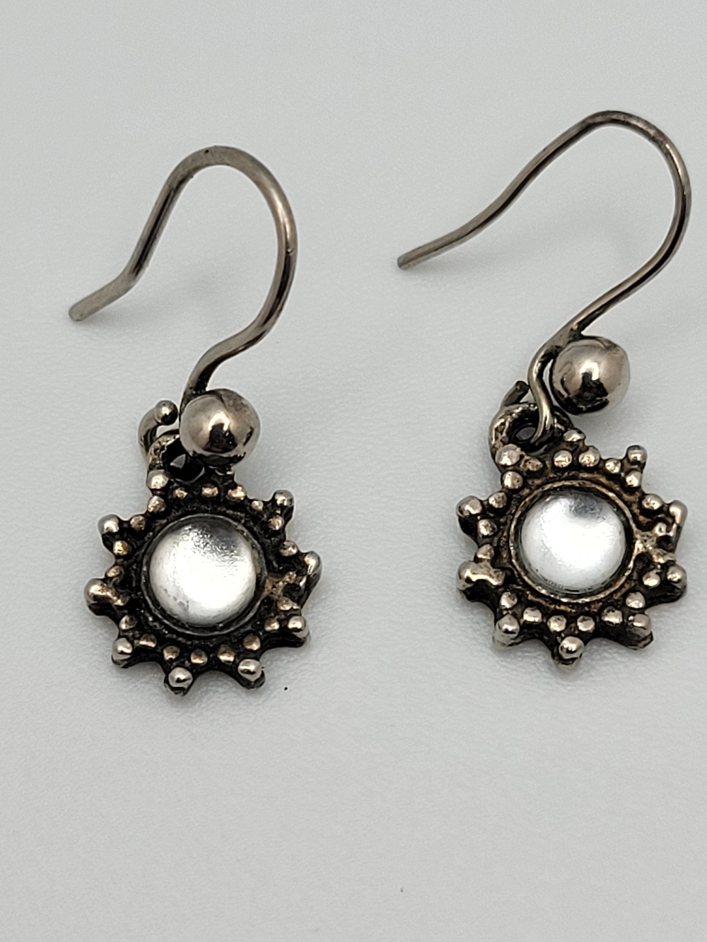 Silver-Tone Sunburst Drop Earrings